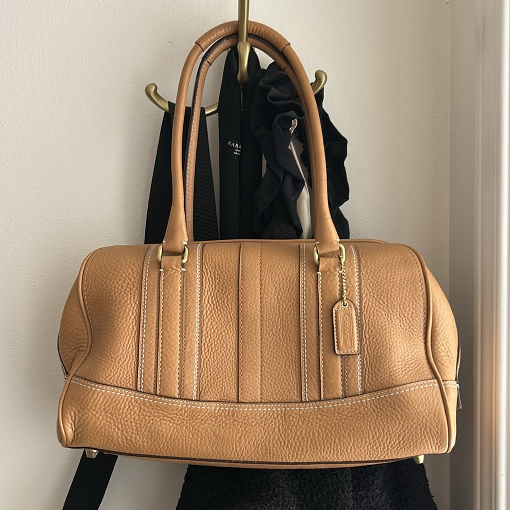 Coach Legacy Leather Bowling Bag in Camel Colour